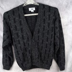 Vintage JED Fuzzy Mohair Style Gray Cardigan Sweater - Size Medium​